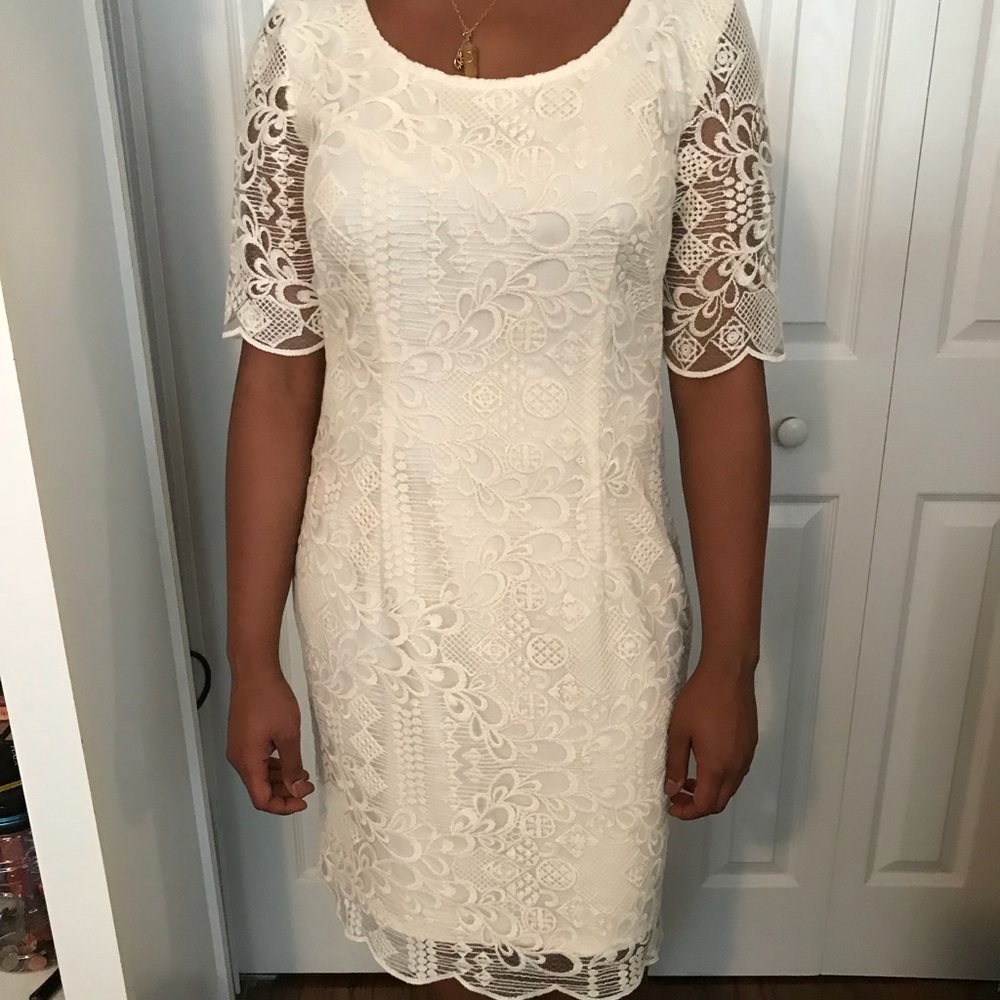 Cream/white Floral Print Dress